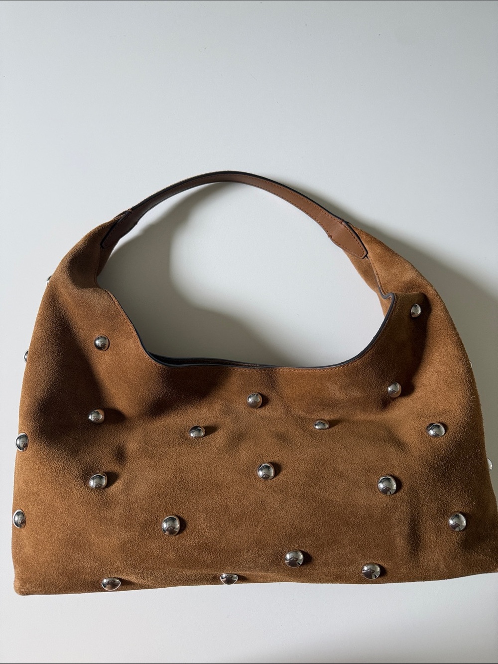 Madewell Brown Suede Studded Hobo Bag NWOT
